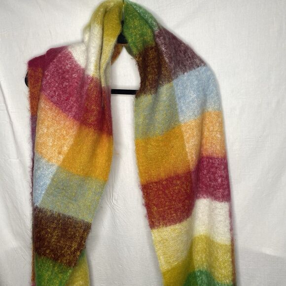 Colorful Pom-Pom Tassel Long Winter Scarf Soft Feel Women’s One Size Oversized - Picture 2 of 8